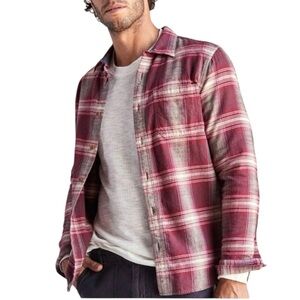 NWT Outerknown Burgundy Plaid Transitional Slub Flannel Shirt Unisex Men’s Small